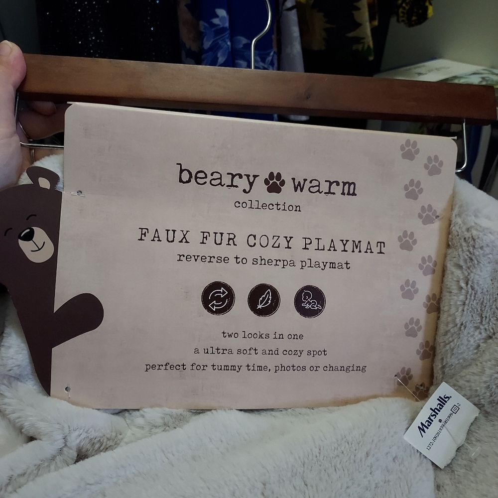 Reversible sherpa playmat for babies brand new super soft